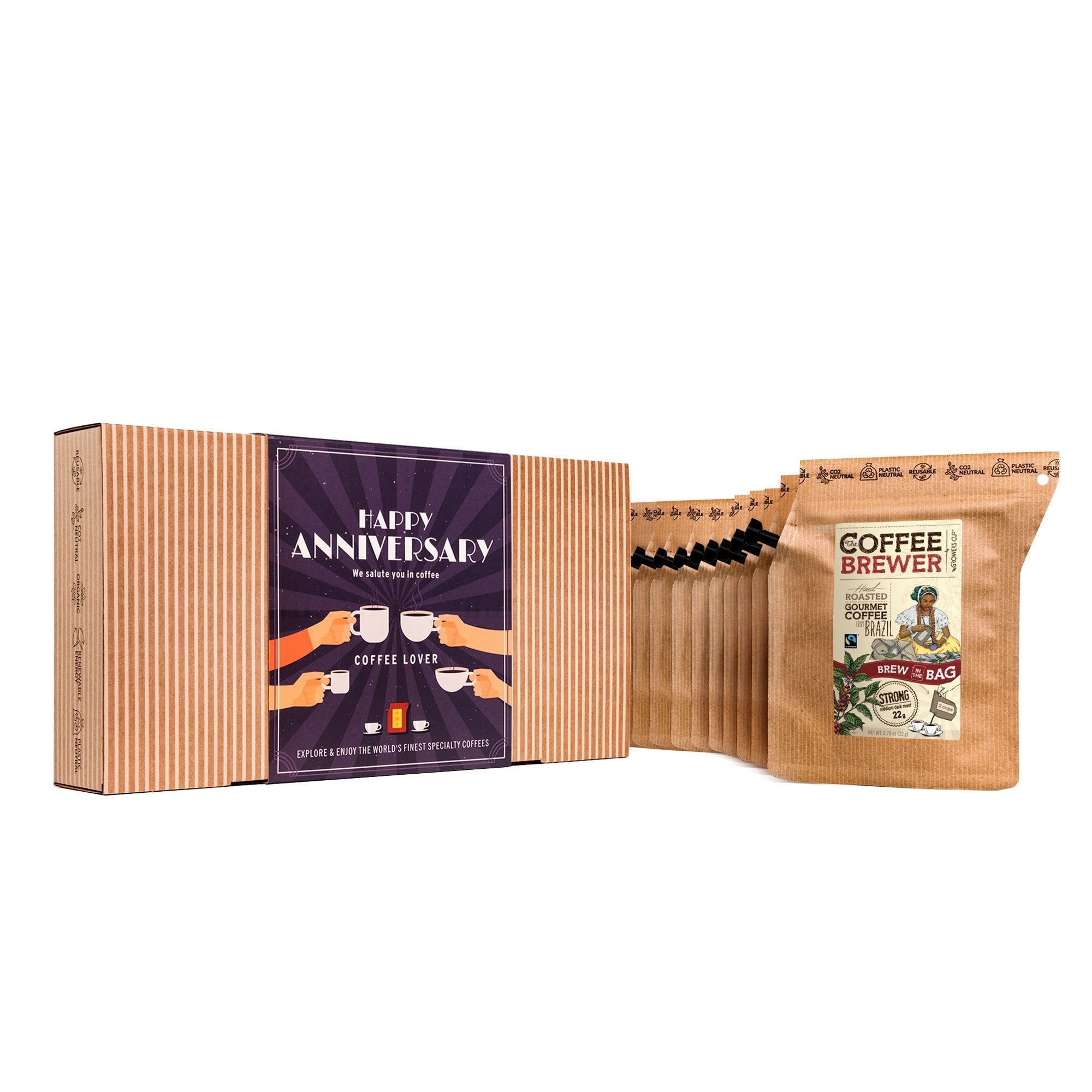 Kavos dovanų rinkinys Coffeebrewer Happy Anniversary (Salute)