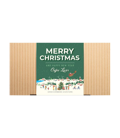 Premium Kalėdinis Kavos dovanų rinkinys Coffeebrewer Merry Christmas Snow