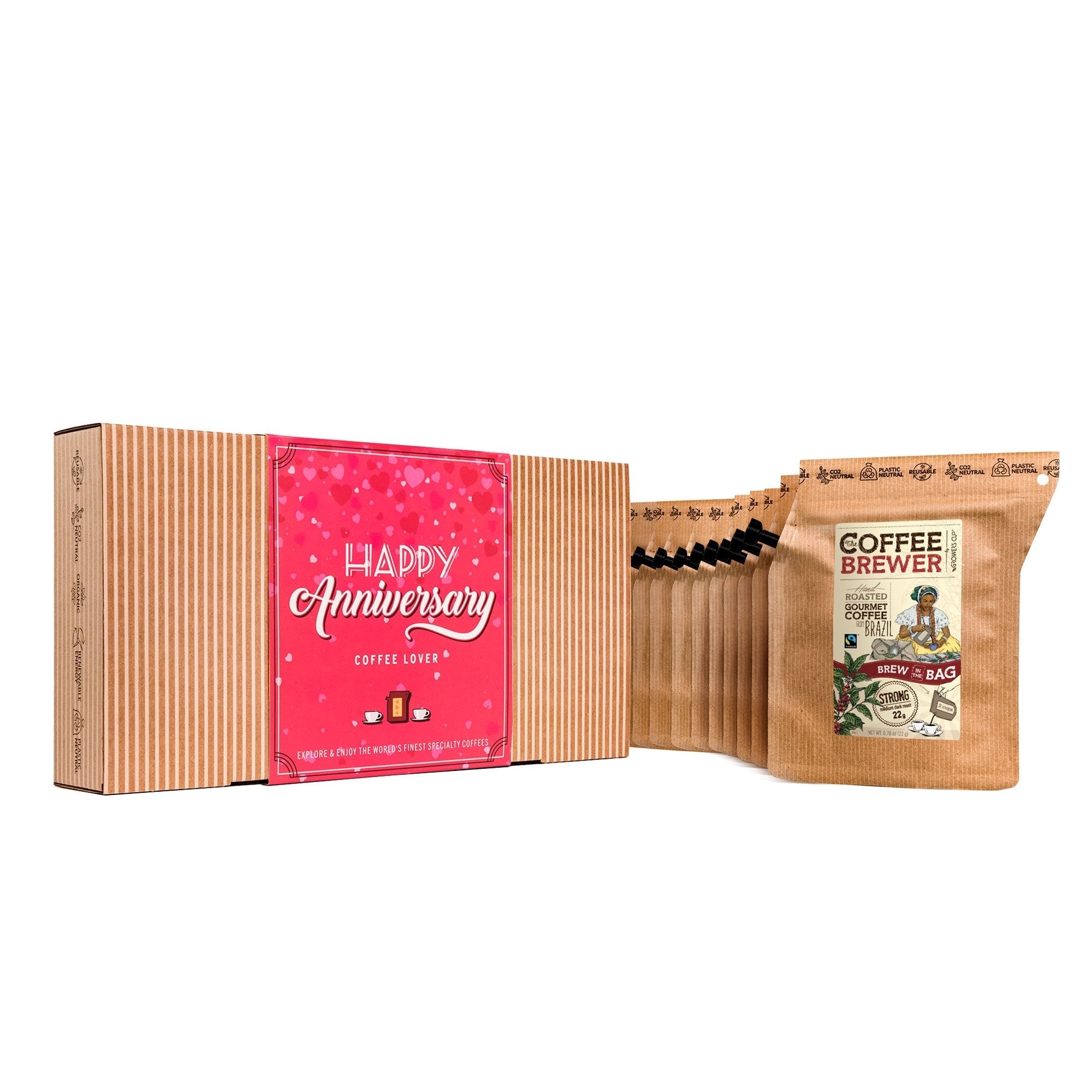 Kavos dovanų rinkinys Coffeebrewer Happy Anniversary (Pink)