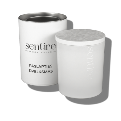 PASLAPTIES DVELKSMAS, 300 ml, Balta | Sojų vaško žvakė