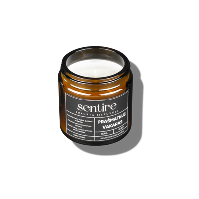 PRAŠMATNUS VAKARAS, 120 ml | Sojų vaško žvakė