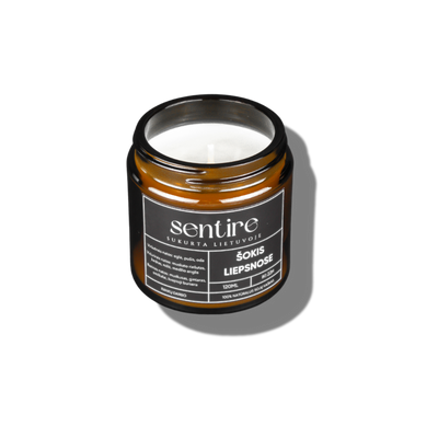 ŠOKIS LIEPSNOSE, 120 ml | Sojų vaško žvakė